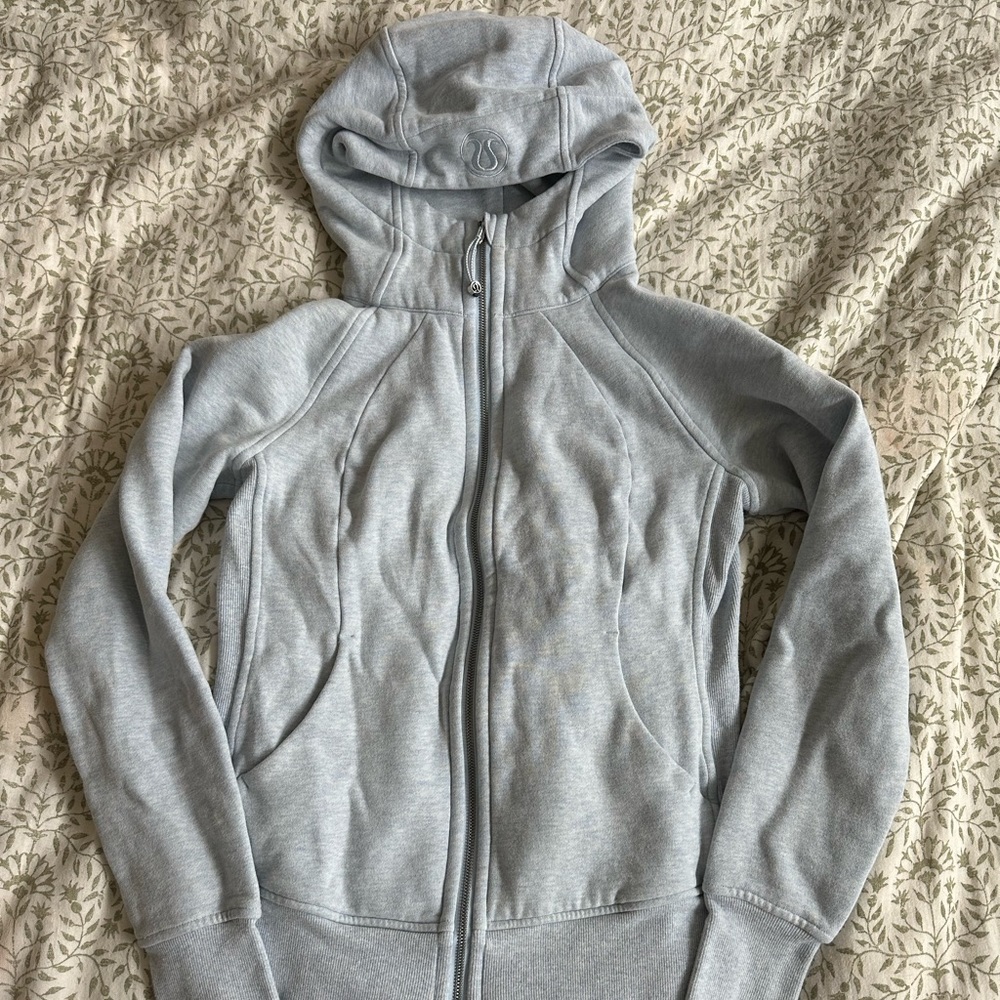Lululemon full-zip scuba hoodie light blue (size 8)